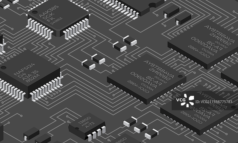 等距电子电路板等距印刷图片素材