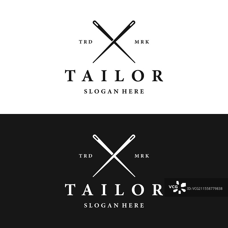 缝纫针和线的裁缝logo模板设计图片素材