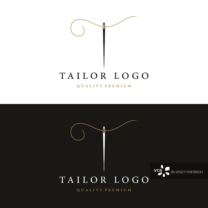 缝纫针和剪刀的裁缝logo模板设计图片素材