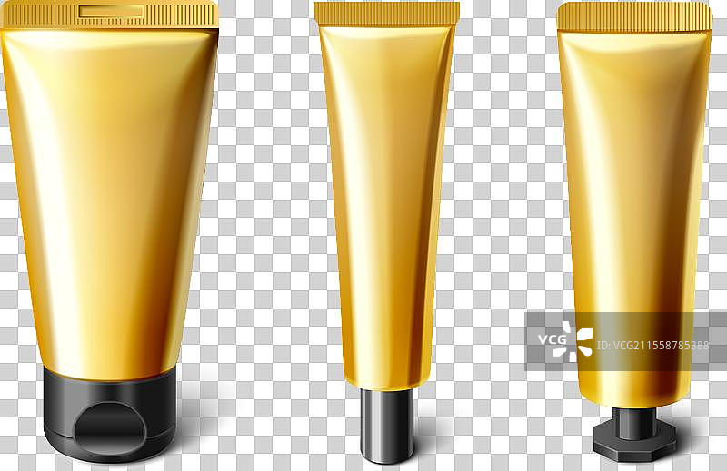 封闭的金色化妆品管模型图片素材