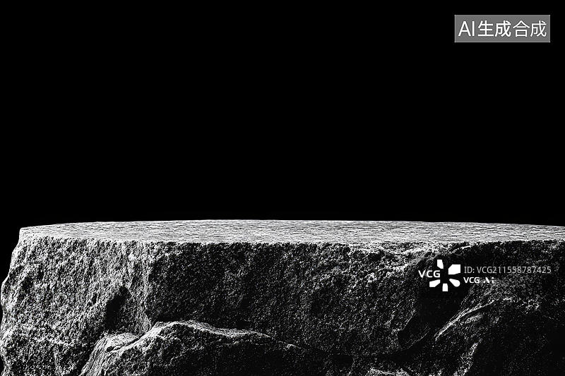 【AI数字艺术】抽象石头表面展示平台图片素材