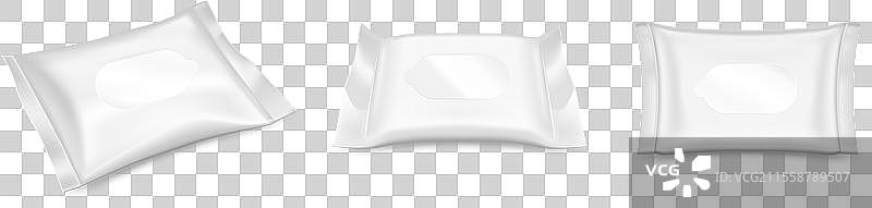 白色湿巾包装空白袋模板图片素材