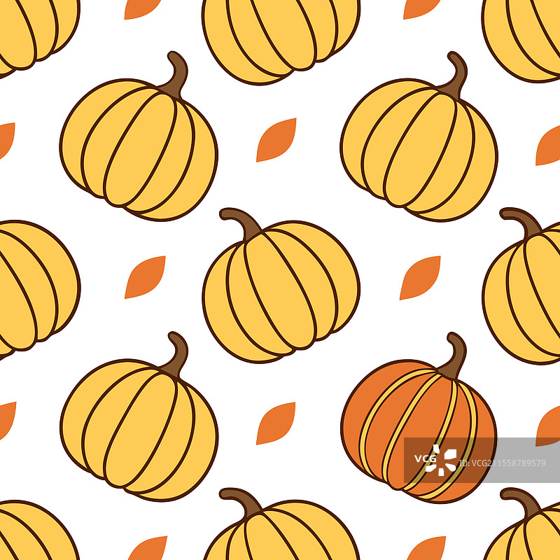 明亮的秋季丰收无缝图案图片素材