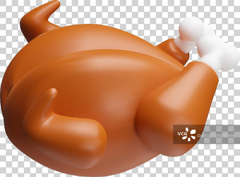 炸鸡3D风格卡通图标图片素材