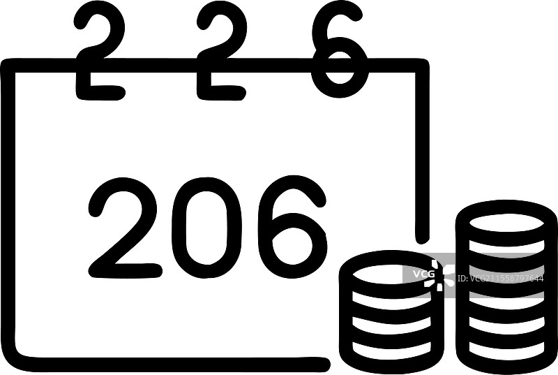 2026年快乐新年日历，带有图表和堆叠元素图片素材