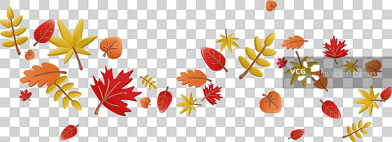 飞舞的落叶3D图像图片素材