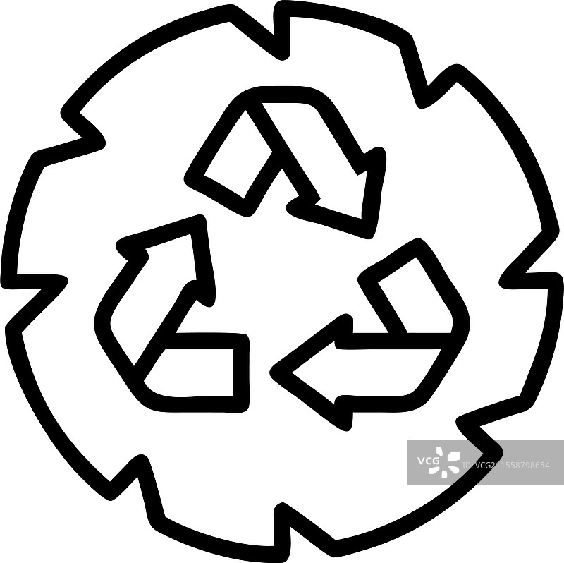 木块上的循环经济符号展示图片素材