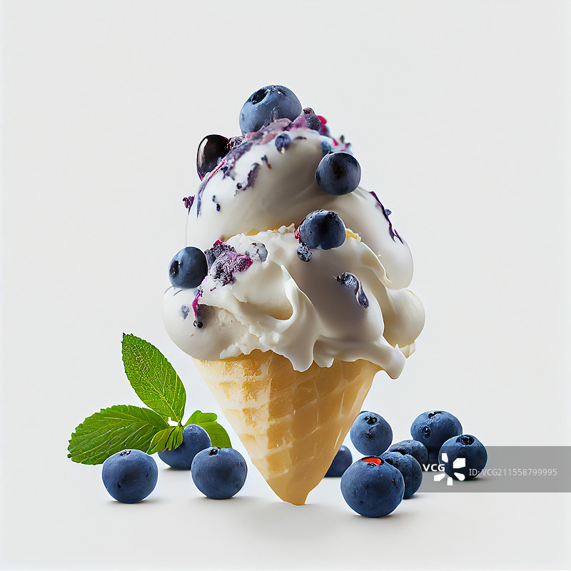 甜美的草莓冰淇淋。生成式人工智能图片素材