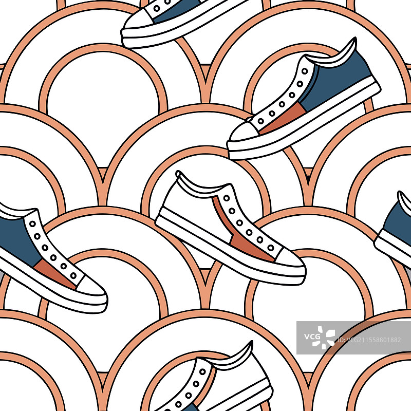 复古波浪设计的瓷砖布局复古风格图片素材