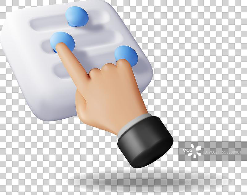 3D 滤镜按钮和手部图片素材