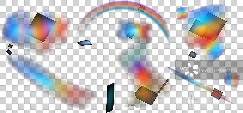 一套丰富多彩的镜头水晶彩虹光图片素材