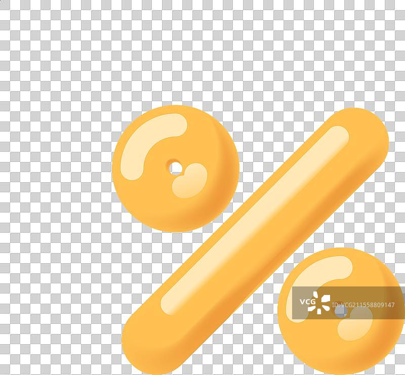 黄色三维百分号符号图像图片素材