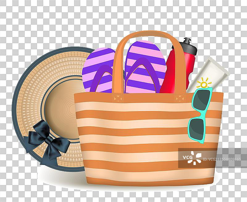 沙滩包与休闲物品图片素材