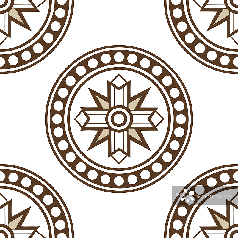 埃塞俄比亚吉兹无缝瓷砖图案，带有自然色调图片素材