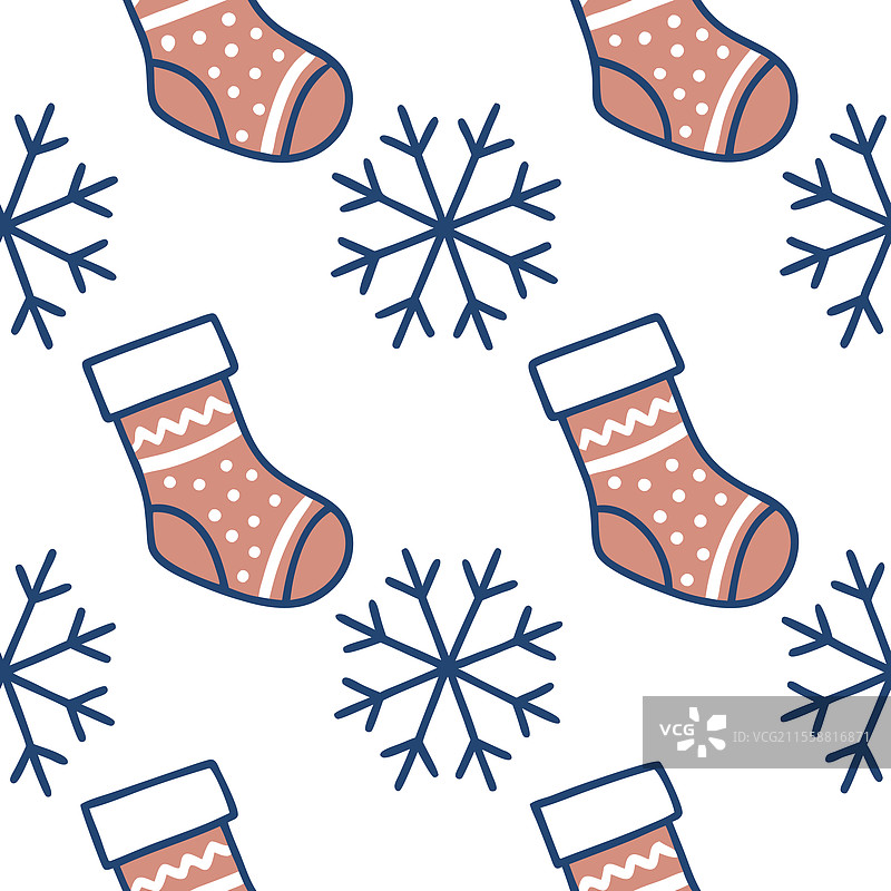 冰霜雪花与节日长袜无缝图案图片素材