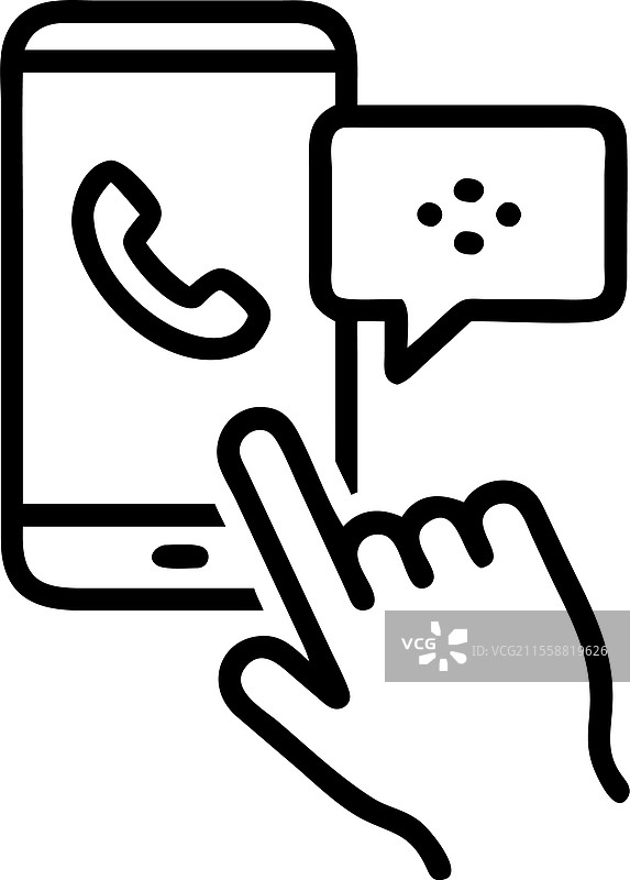 手指触碰智能手机上的紧急应用按钮图片素材