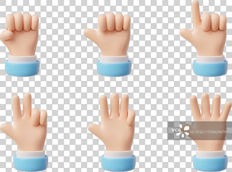 多样的手势3D套装图片素材
