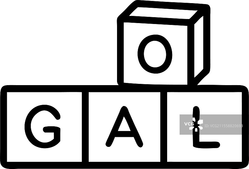 2026年快乐的新年木块与目标图标图片素材