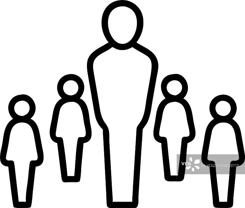 快乐的木头人象征在众人中脱颖而出图片素材