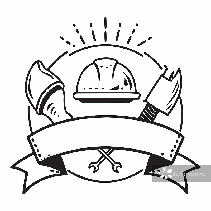 庆祝的安全帽和工作靴边框图片素材