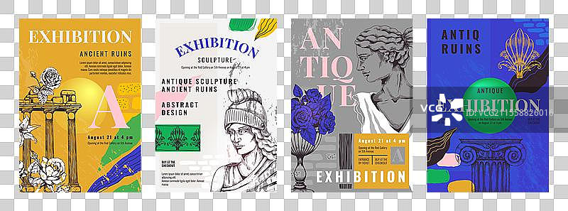 希腊艺术抽象罗马海报或复古希腊图片素材