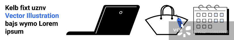 数字工具手袋和日历布局图片素材