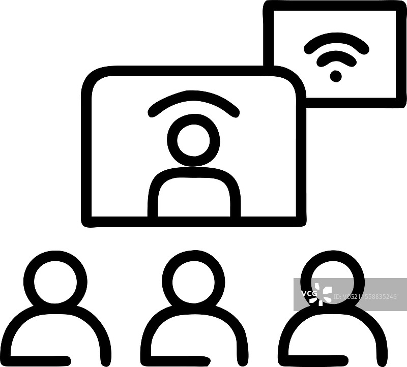 人们在线进行视频会议讨论图片素材