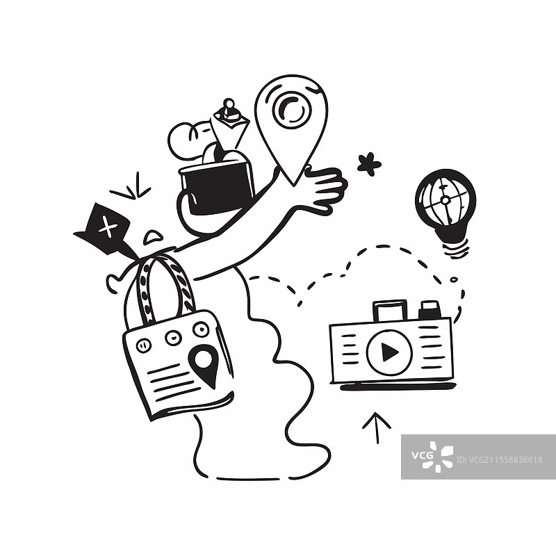 手持国家纪念碑相机的人图片素材