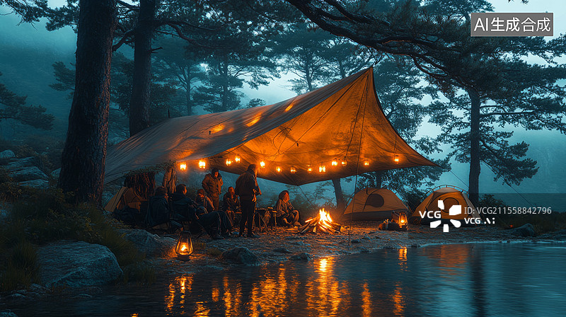 【AI数字艺术】户外帐篷露营野炊图片素材