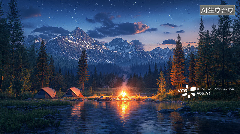 【AI数字艺术】户外帐篷露营野炊图片素材