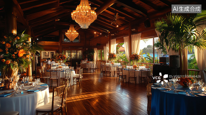 【AI数字艺术】热带婚礼宴会厅图片素材
