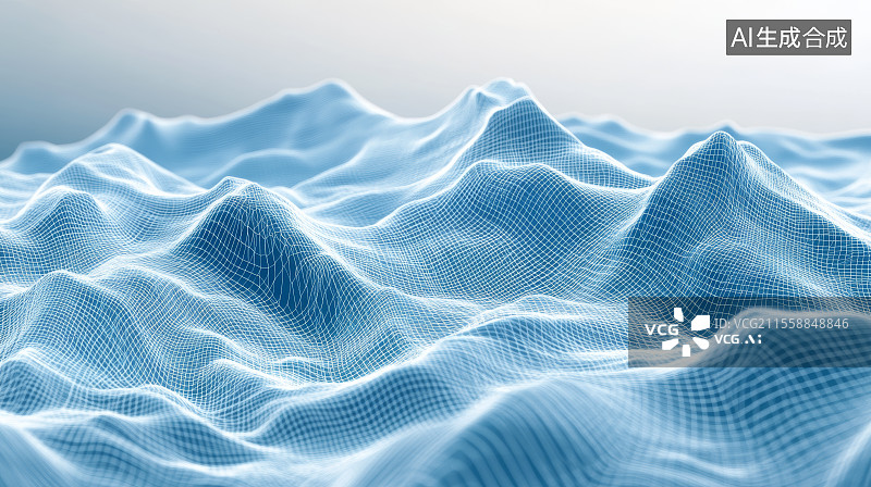 【AI数字艺术】蓝色抽象背景线条图片素材