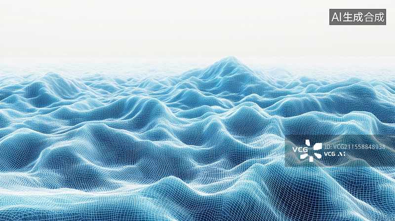 【AI数字艺术】蓝色抽象背景线条图片素材