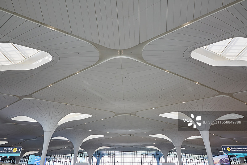 浙江省杭州市萧山国际机场航站楼天花板屋顶图片素材
