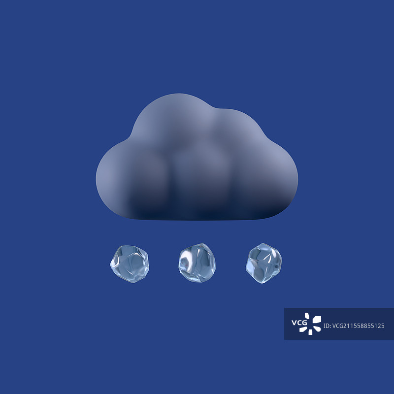 3D天气图标，冰雹图片素材