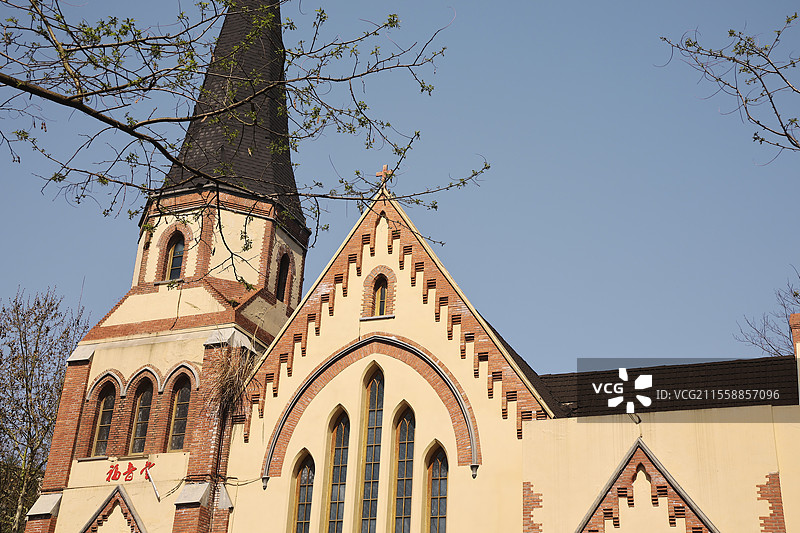 成都五凤溪古镇福音堂图片素材