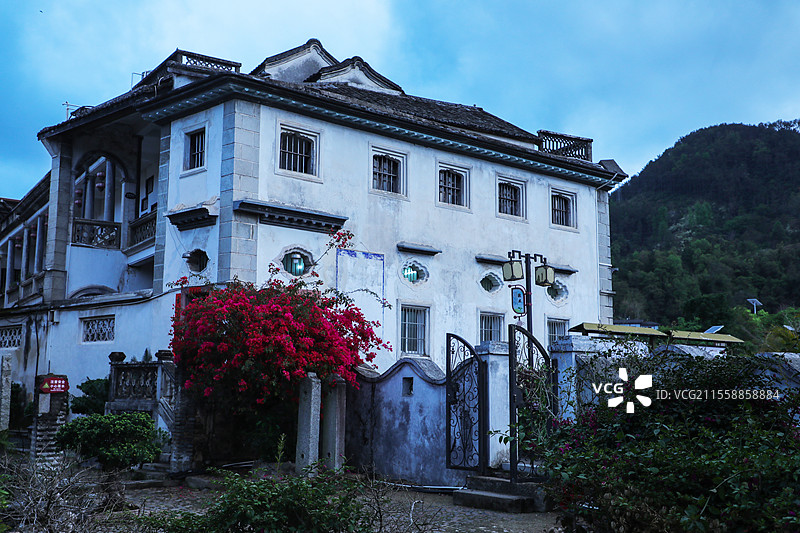 梅州百侯古镇中西合璧的客家建筑图片素材