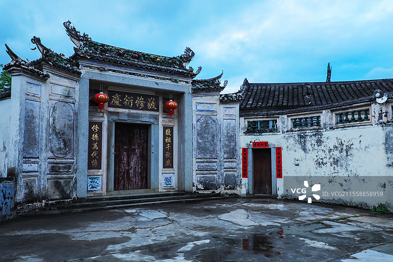 梅州百侯古镇中西合璧的客家建筑图片素材