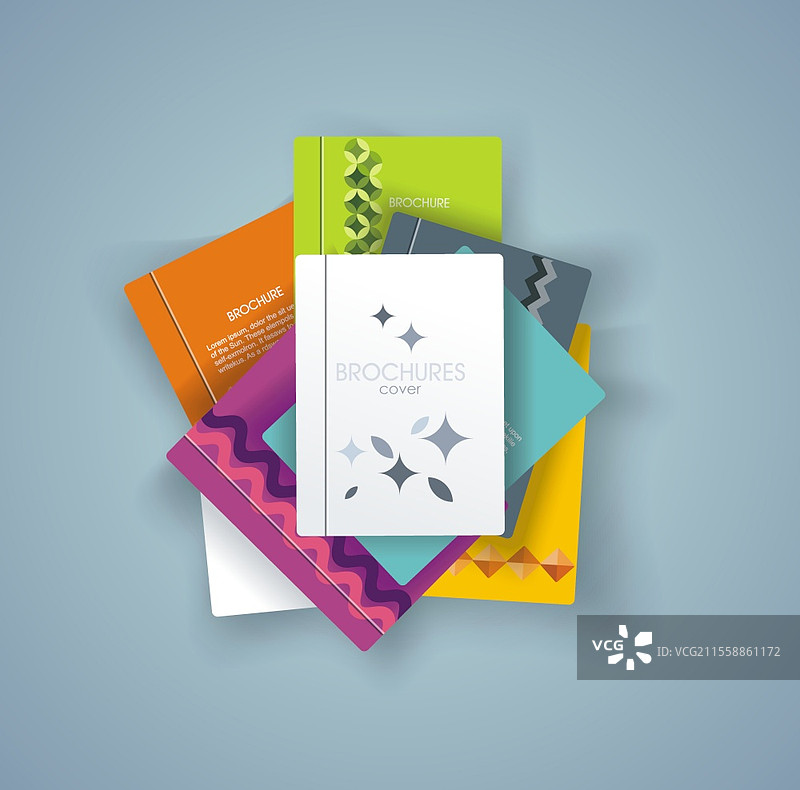 书籍封面设计套装，矢量插图图片素材