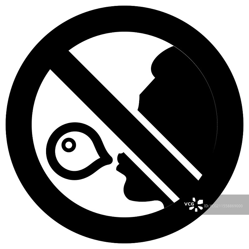 禁止口香糖的标志，现代圆形贴纸图片素材