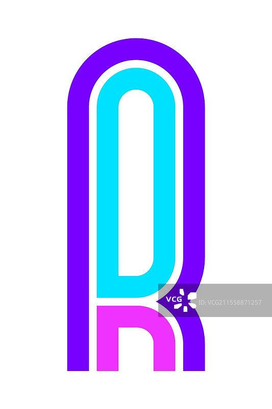 时尚字体。新字母，五彩斑斓的字母R。时尚字体。新字母，五彩斑斓的字母。图片素材