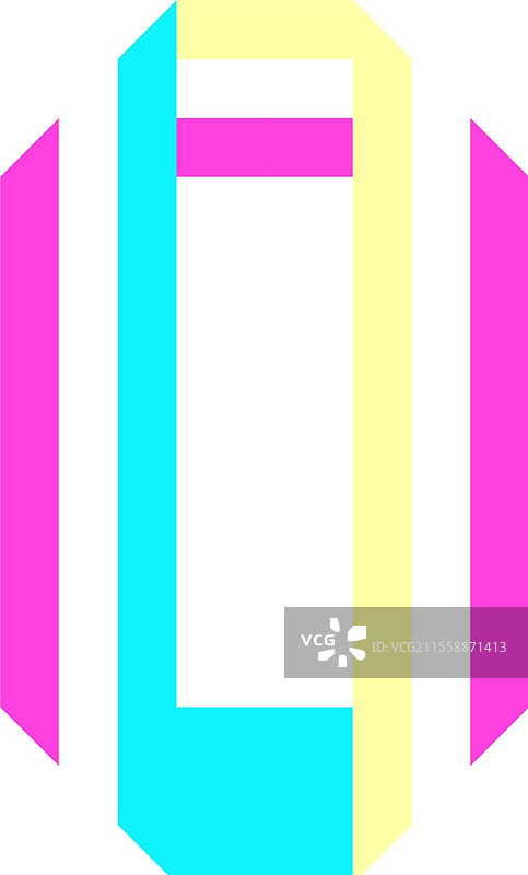 用彩色纸张折叠的字母，字母O，矢量插图。用彩色纸张折叠的字母，字母A。图片素材