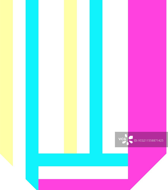 用彩色纸张折叠的字母，字母W，矢量插图。用彩色纸张折叠的字母，字母A。图片素材