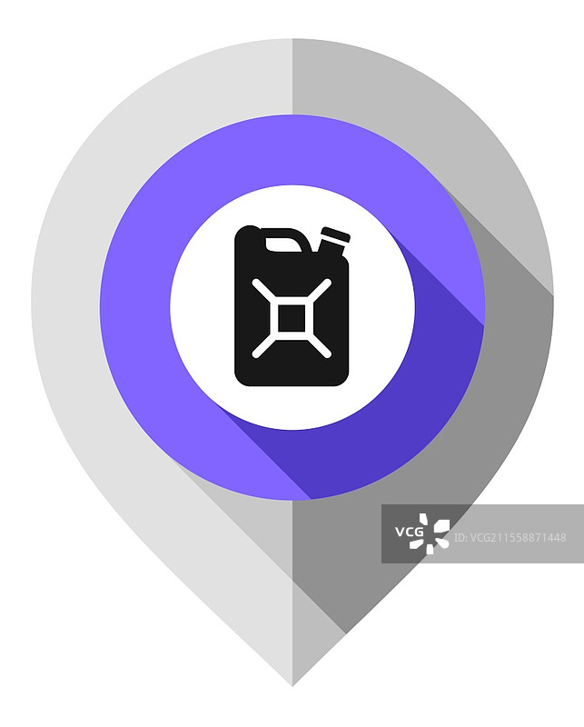 地图图钉，油罐符号，折叠自灰色纸张的GPS指针图片素材