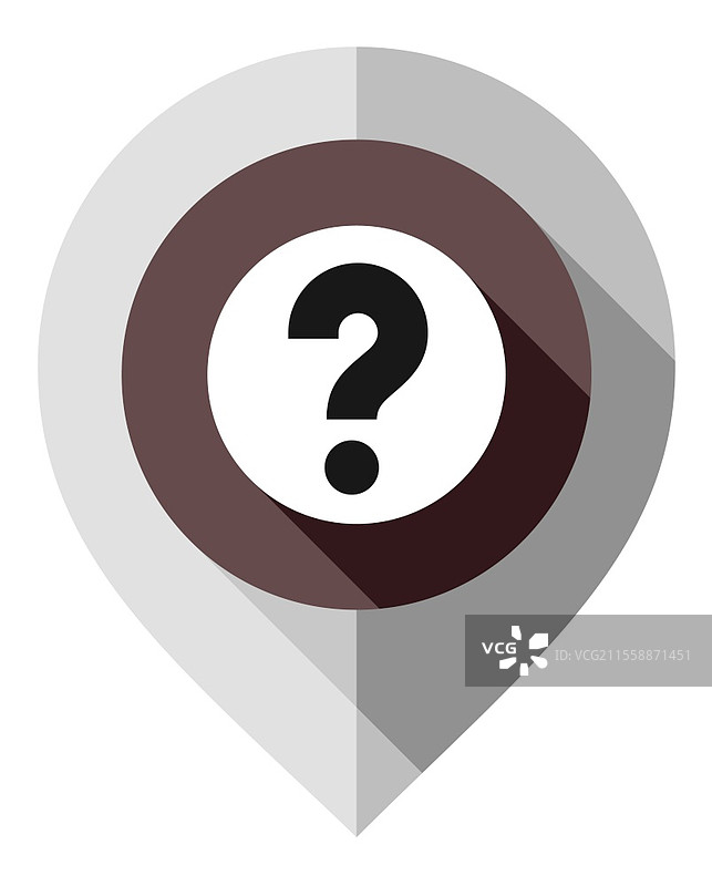 灰色纸折叠的地图图钉、问号和GPS指针图片素材