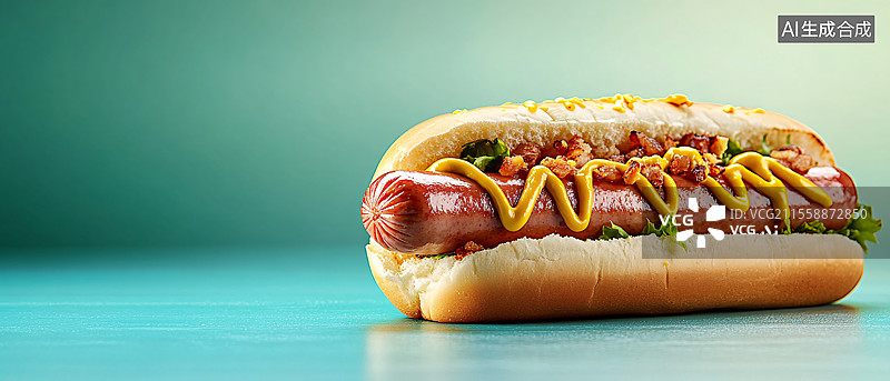 【AI数字艺术】诱人烤肠热狗图片素材