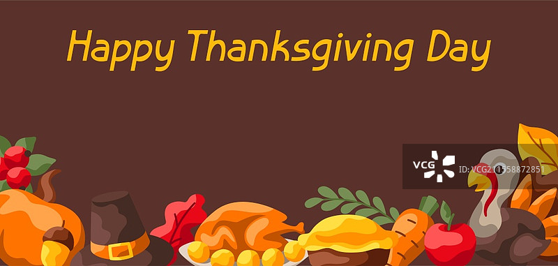 感恩节快乐背景。包含节日物品的设计。感恩节快乐背景。图片素材