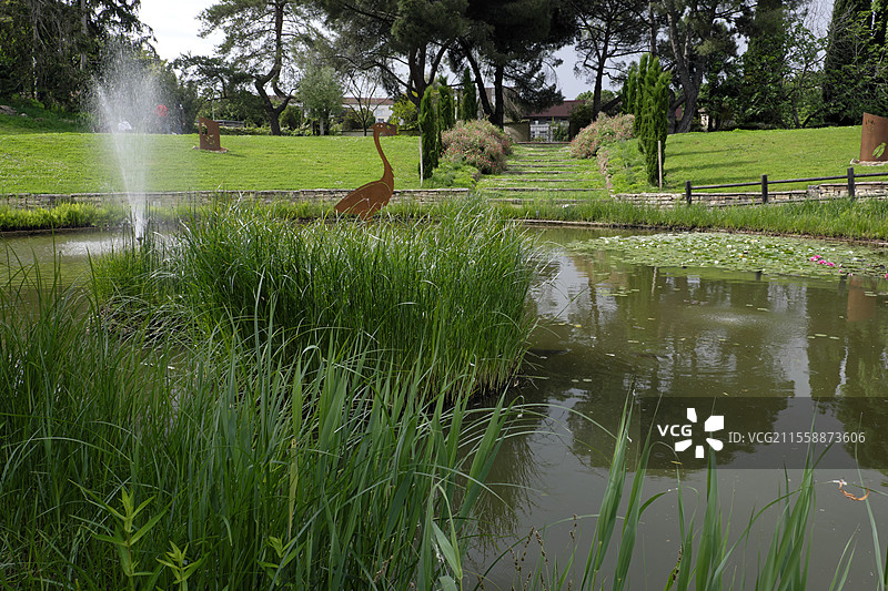 地理植物园，马蒂亚斯广场，沙隆-叙-索恩，索恩-卢瓦尔，法国图片素材