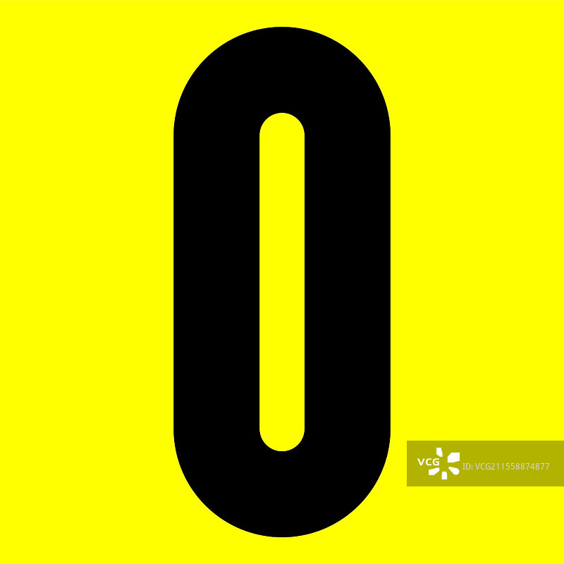 黑色现代字体。时尚字母，黑色矢量数字0在黄色背景上，矢量插图10eps。黑色现代字体。时尚字母，黑色矢量数字在黄色背景上，矢量插图10eps。图片素材