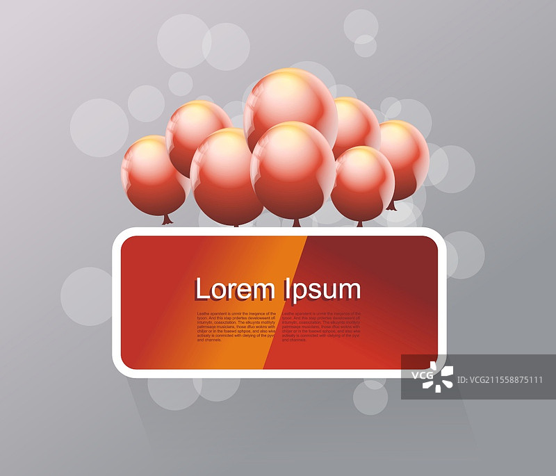 明亮的横幅与红色气球。矢量图。图片素材